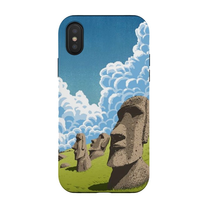 iPhone Xs / X StrongFit Statues of the Easter Islands by Alberto