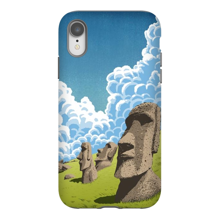 iPhone Xr StrongFit Statues of the Easter Islands by Alberto