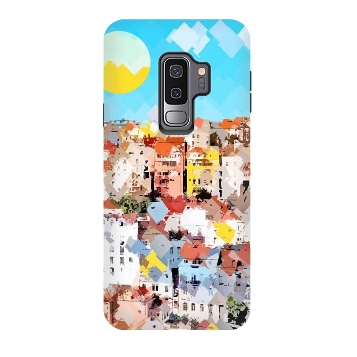 Galaxy S9 plus StrongFit City of Dreams, Italy Pastel Cityscape Painting, Architecture Buildings Abstract Illustration by Uma Prabhakar Gokhale