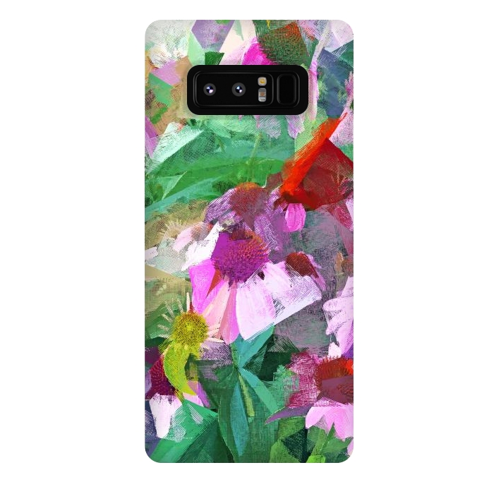Galaxy Note 8 StrongFit The Memory of Spring, Crosshatch Botanical Floral Painting, Plants Garden Meadow, Flowers Nature Digital Illustration by Uma Prabhakar Gokhale