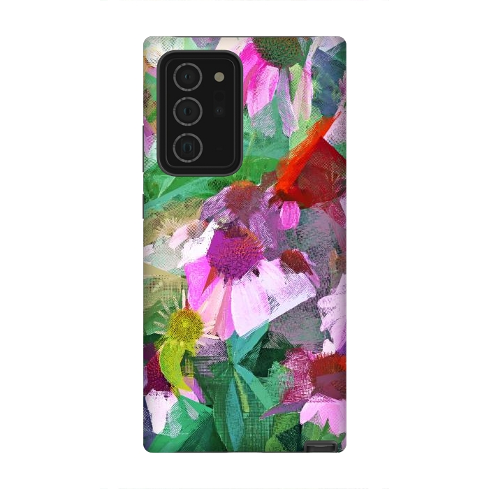 Galaxy Note 20 Ultra StrongFit The Memory of Spring, Crosshatch Botanical Floral Painting, Plants Garden Meadow, Flowers Nature Digital Illustration by Uma Prabhakar Gokhale