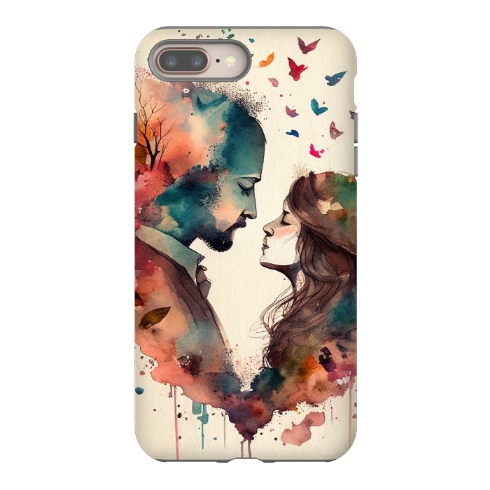 iPhone 7 plus StrongFit Whimsical Love in Watercolor by Texnotropio