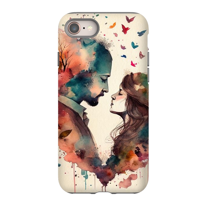 iPhone 8 StrongFit Whimsical Love in Watercolor by Texnotropio