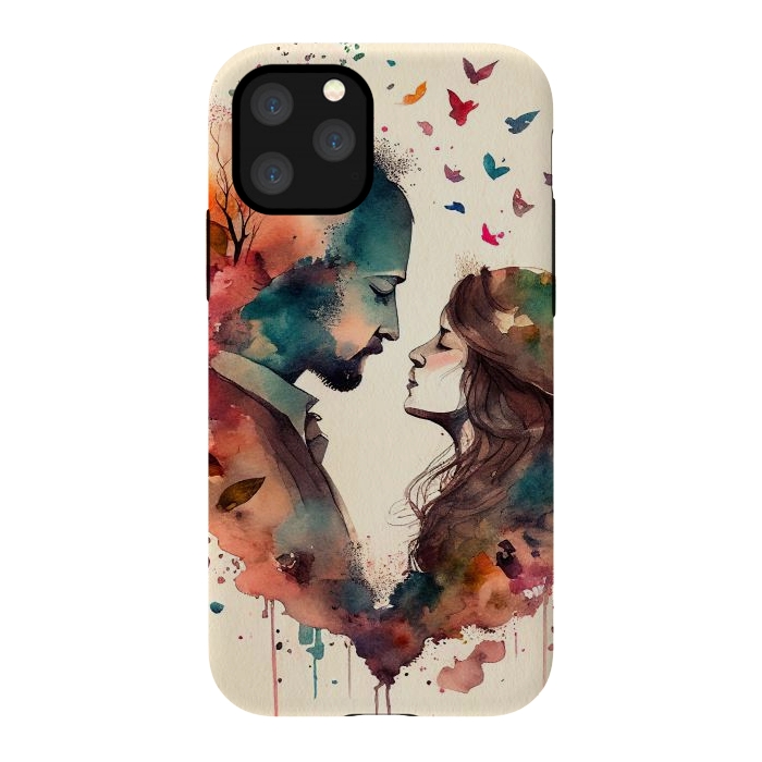 iPhone 11 Pro StrongFit Whimsical Love in Watercolor by Texnotropio