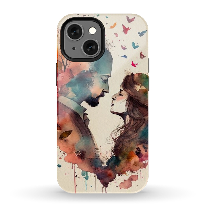 iPhone 12 mini StrongFit Whimsical Love in Watercolor by Texnotropio