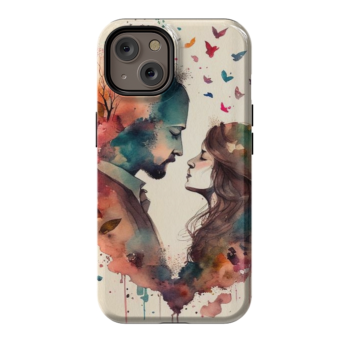 iPhone 14 StrongFit Whimsical Love in Watercolor by Texnotropio