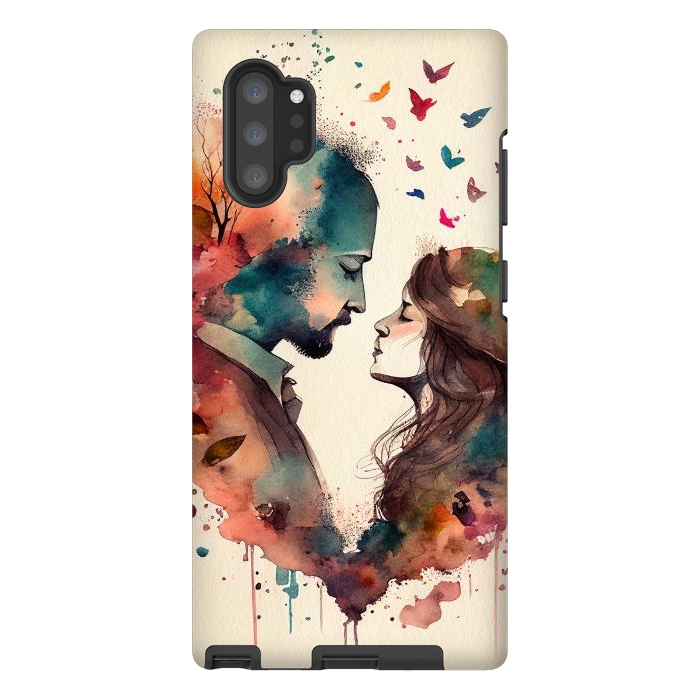 Galaxy Note 10 plus StrongFit Whimsical Love in Watercolor by Texnotropio