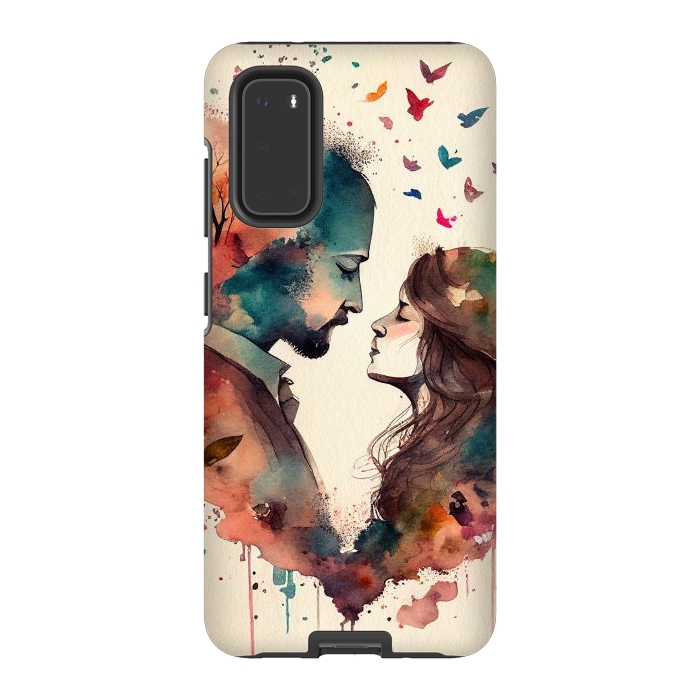 Galaxy S20 StrongFit Whimsical Love in Watercolor by Texnotropio