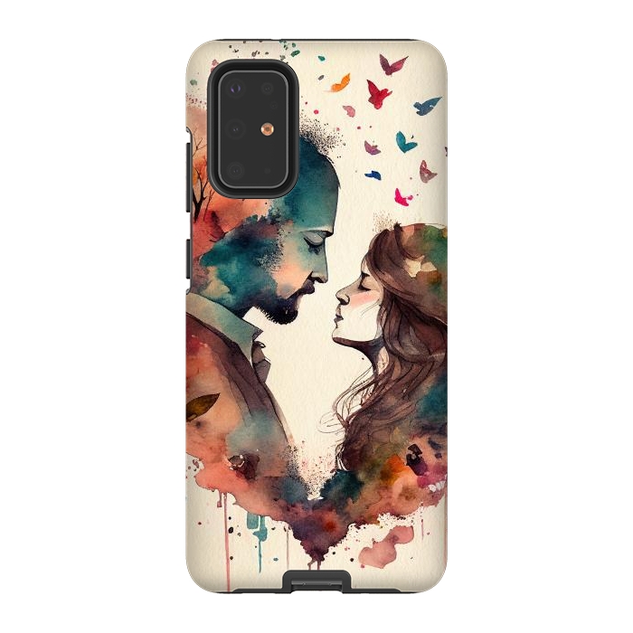 Galaxy S20 Plus StrongFit Whimsical Love in Watercolor by Texnotropio