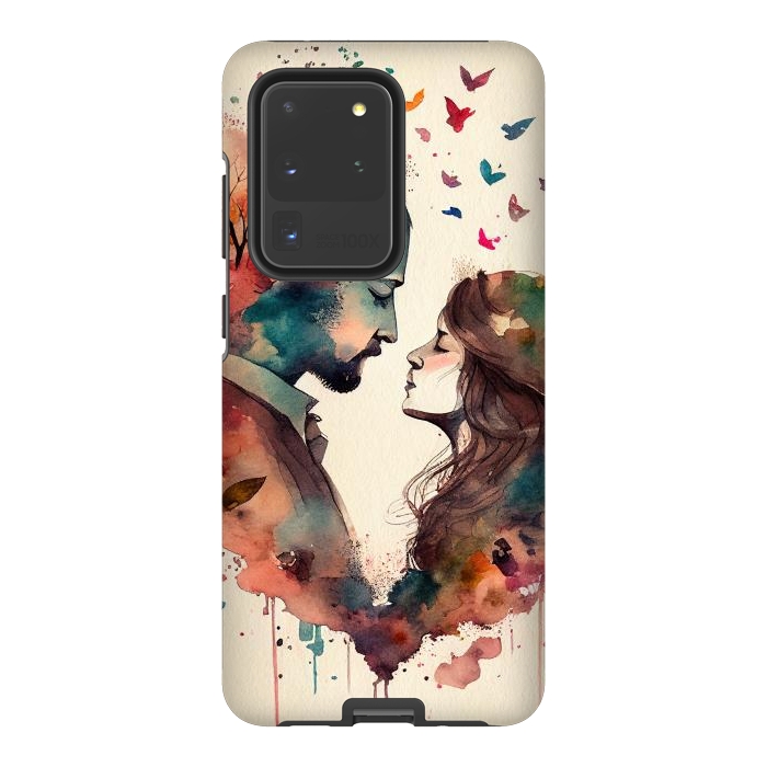 Galaxy S20 Ultra StrongFit Whimsical Love in Watercolor by Texnotropio
