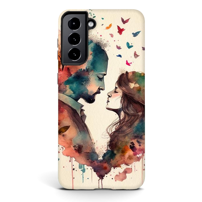 Galaxy S21 StrongFit Whimsical Love in Watercolor by Texnotropio