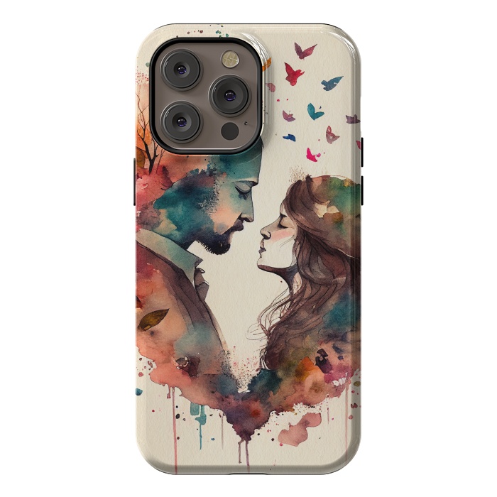 iPhone 14 Pro max StrongFit Whimsical Love in Watercolor by Texnotropio