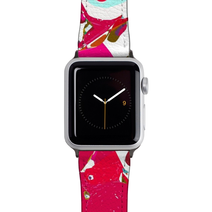 Watch 42mm / 44mm Strap PU leather Abstract Emotion, Modern Contemporary Shapes, digital Painting, Eclectic Pop of Color Bohemian Illustration by Uma Prabhakar Gokhale