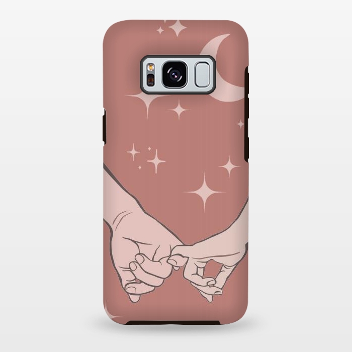 Galaxy S8 plus StrongFit Minimal aesthetic couple holding hands on starry sky - valentine's day by Oana 