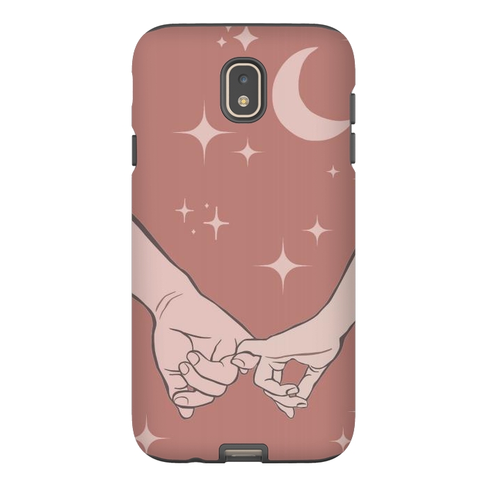 Galaxy J7 StrongFit Minimal aesthetic couple holding hands on starry sky - valentine's day by Oana 