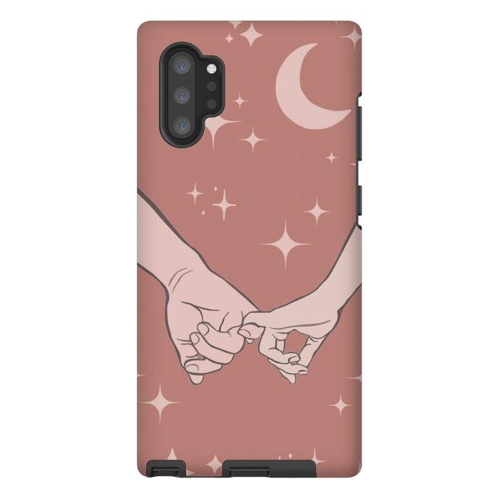 Galaxy Note 10 plus StrongFit Minimal aesthetic couple holding hands on starry sky - valentine's day by Oana 