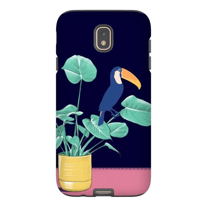 Galaxy J7 StrongFit Toucan and plant - colorful minimal illustration by Oana 