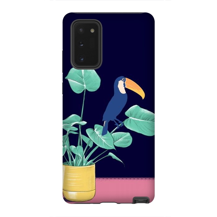 Galaxy Note 20 StrongFit Toucan and plant - colorful minimal illustration by Oana 