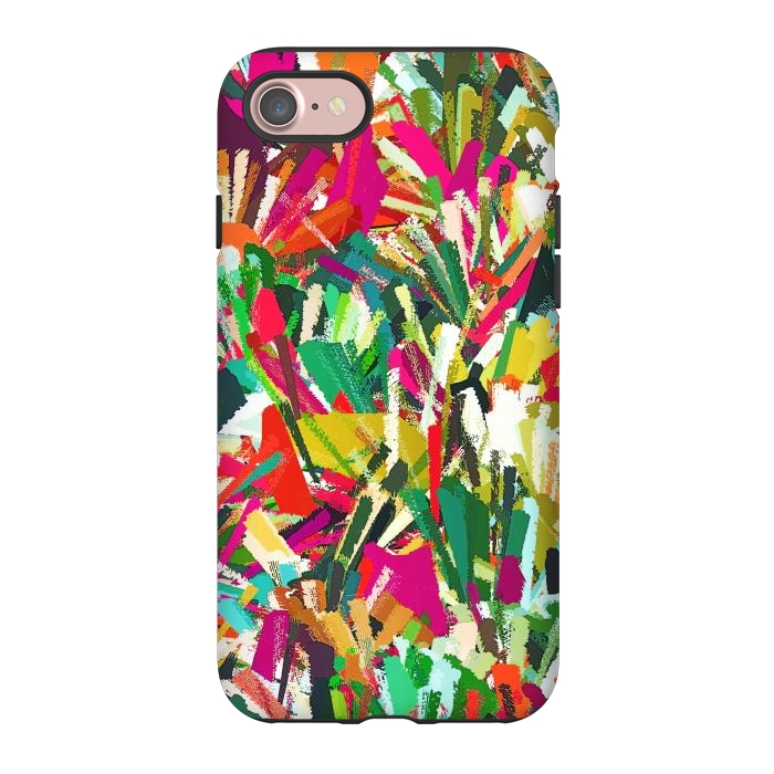 iPhone 7 StrongFit Sparks of Emotions, Abstract Eclectic Colorful Expression Painting, Pop of Color Modern Bohemian Illustration by Uma Prabhakar Gokhale