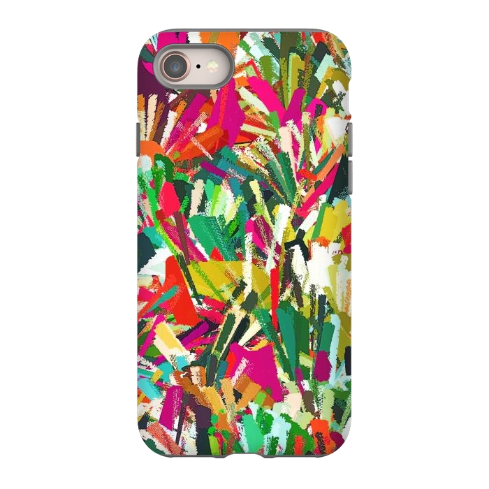 iPhone 8 StrongFit Sparks of Emotions, Abstract Eclectic Colorful Expression Painting, Pop of Color Modern Bohemian Illustration by Uma Prabhakar Gokhale