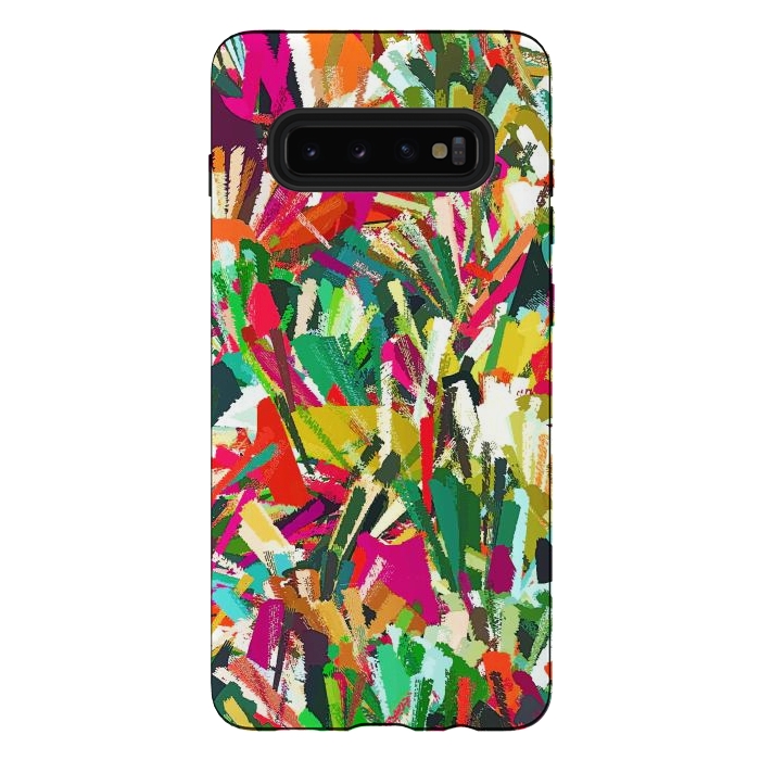 Galaxy S10 plus StrongFit Sparks of Emotions, Abstract Eclectic Colorful Expression Painting, Pop of Color Modern Bohemian Illustration by Uma Prabhakar Gokhale