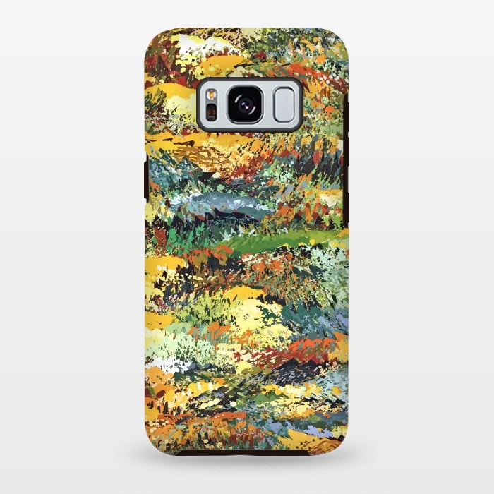 Galaxy S8 plus StrongFit Autumn Forest, Nature Jungle Painting, Botanical Plants Abstract Illustration, Contemporary Modern Boho by Uma Prabhakar Gokhale