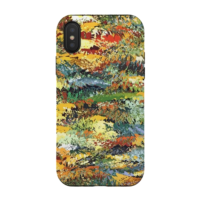 iPhone Xs / X StrongFit Autumn Forest, Nature Jungle Painting, Botanical Plants Abstract Illustration, Contemporary Modern Boho by Uma Prabhakar Gokhale