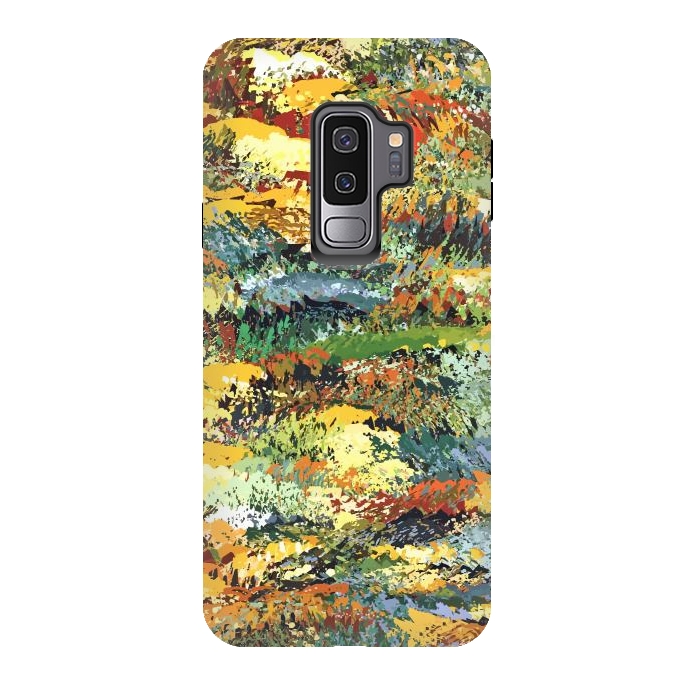 Galaxy S9 plus StrongFit Autumn Forest, Nature Jungle Painting, Botanical Plants Abstract Illustration, Contemporary Modern Boho by Uma Prabhakar Gokhale