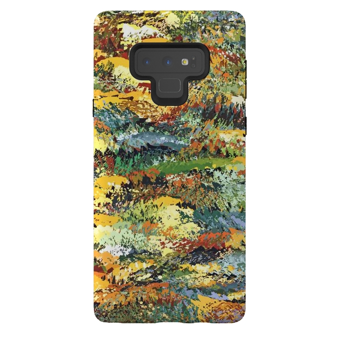 Galaxy Note 9 StrongFit Autumn Forest, Nature Jungle Painting, Botanical Plants Abstract Illustration, Contemporary Modern Boho by Uma Prabhakar Gokhale
