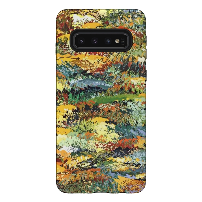 Galaxy S10 StrongFit Autumn Forest, Nature Jungle Painting, Botanical Plants Abstract Illustration, Contemporary Modern Boho by Uma Prabhakar Gokhale