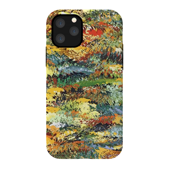 iPhone 11 Pro StrongFit Autumn Forest, Nature Jungle Painting, Botanical Plants Abstract Illustration, Contemporary Modern Boho by Uma Prabhakar Gokhale