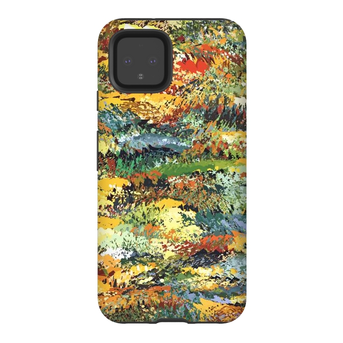 Pixel 4 StrongFit Autumn Forest, Nature Jungle Painting, Botanical Plants Abstract Illustration, Contemporary Modern Boho by Uma Prabhakar Gokhale