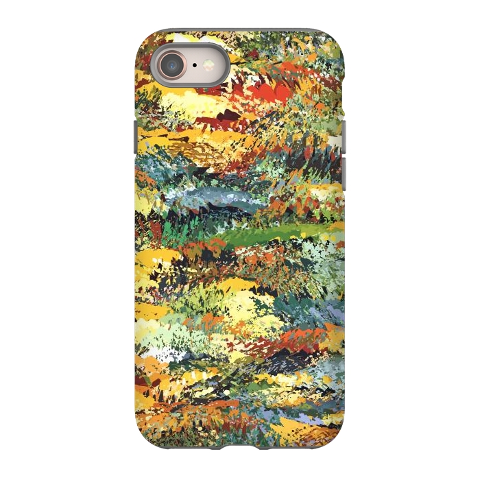 iPhone SE StrongFit Autumn Forest, Nature Jungle Painting, Botanical Plants Abstract Illustration, Contemporary Modern Boho by Uma Prabhakar Gokhale