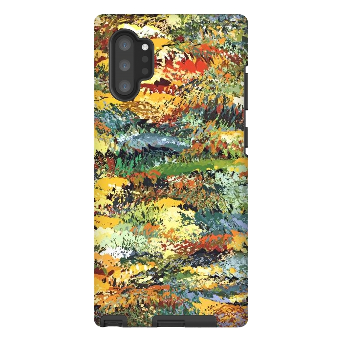 Galaxy Note 10 plus StrongFit Autumn Forest, Nature Jungle Painting, Botanical Plants Abstract Illustration, Contemporary Modern Boho by Uma Prabhakar Gokhale