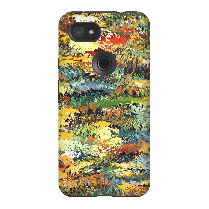 Pixel 3AXL StrongFit Autumn Forest, Nature Jungle Painting, Botanical Plants Abstract Illustration, Contemporary Modern Boho by Uma Prabhakar Gokhale