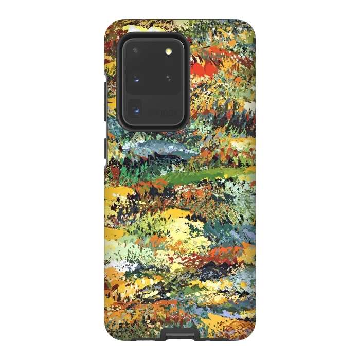 Galaxy S20 Ultra StrongFit Autumn Forest, Nature Jungle Painting, Botanical Plants Abstract Illustration, Contemporary Modern Boho by Uma Prabhakar Gokhale