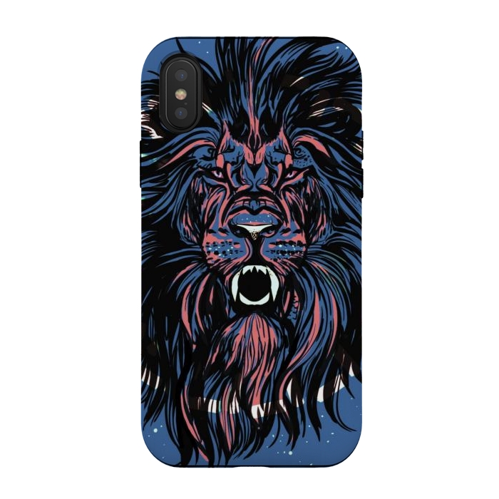 iPhone Xs / X StrongFit Lion portrait face ferocious king of the jungle  by Josie