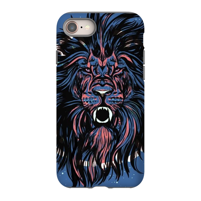 iPhone 8 StrongFit Lion portrait face ferocious king of the jungle  by Josie