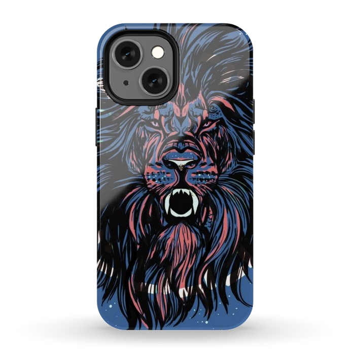iPhone 13 mini StrongFit Lion portrait face ferocious king of the jungle  by Josie