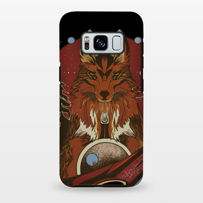 Galaxy S8 plus StrongFit Wolf portrait with pine trees in the back by Josie