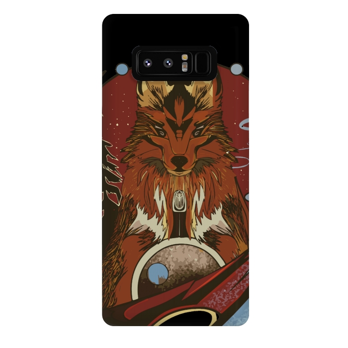 Galaxy Note 8 StrongFit Wolf portrait with pine trees in the back by Josie