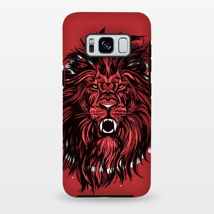 Galaxy S8 plus StrongFit Lion portrait king mane illustration  by Josie