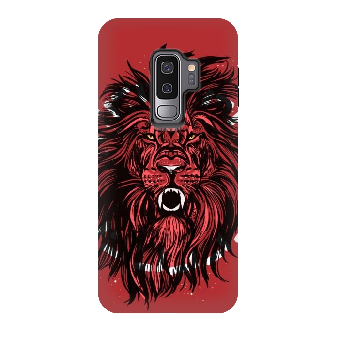 Galaxy S9 plus StrongFit Lion portrait king mane illustration  by Josie