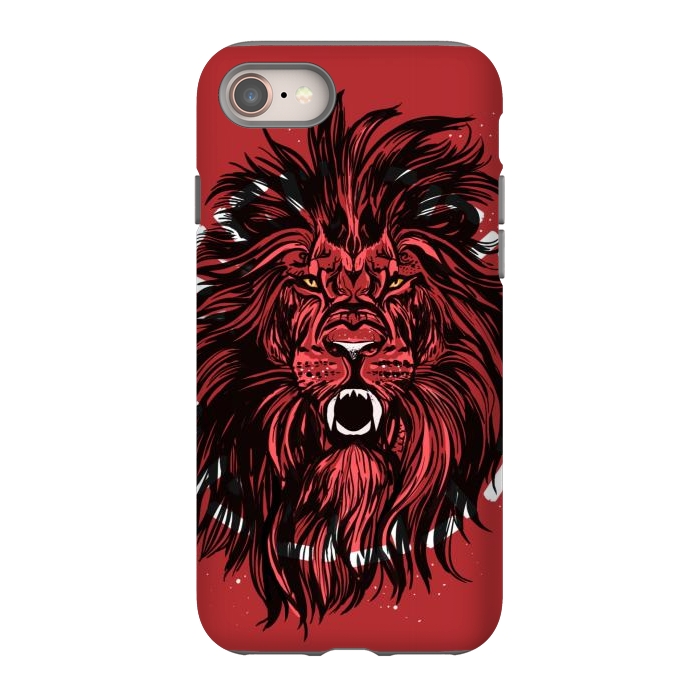 iPhone 8 StrongFit Lion portrait king mane illustration  by Josie
