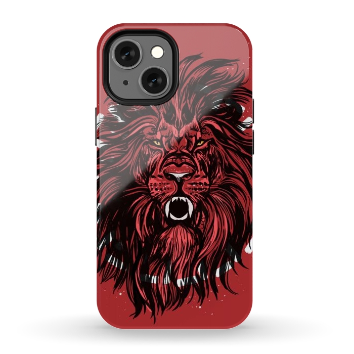 iPhone 12 mini StrongFit Lion portrait king mane illustration  by Josie
