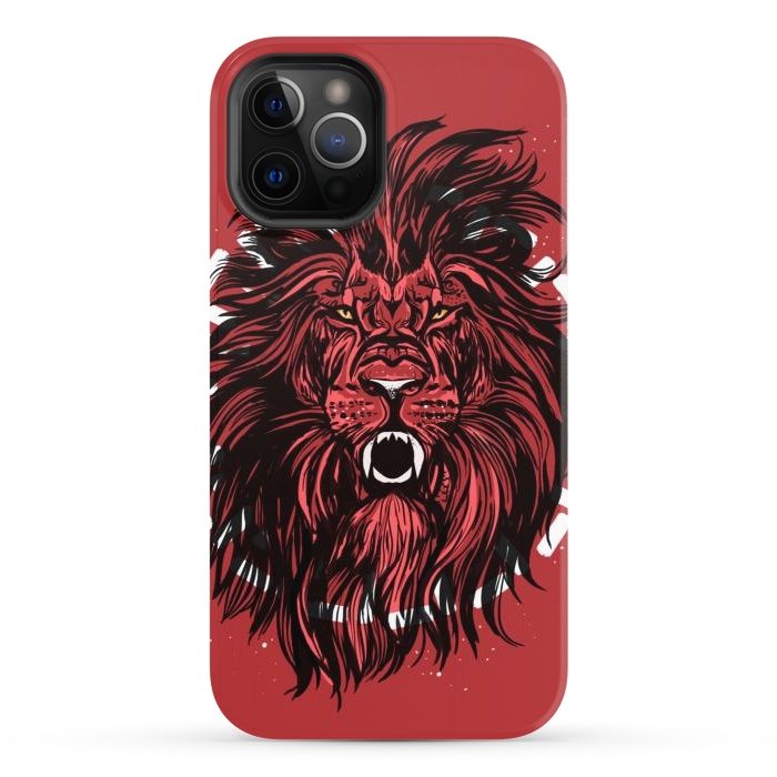 iPhone 12 Pro StrongFit Lion portrait king mane illustration  by Josie