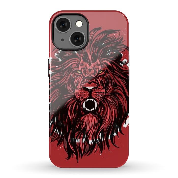 iPhone 13 StrongFit Lion portrait king mane illustration  by Josie