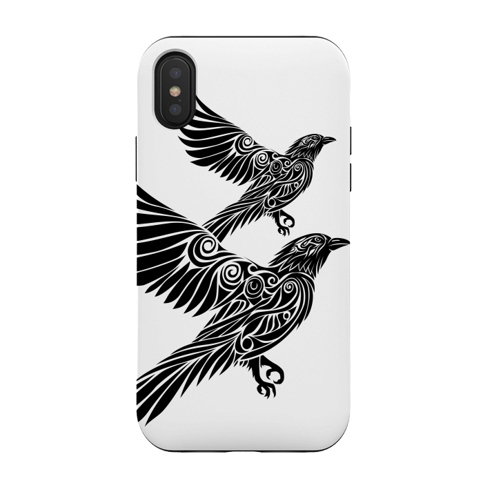 iPhone Xs / X StrongFit Crow flying tribal by Alberto
