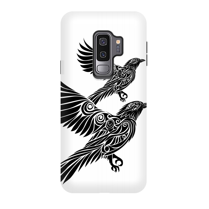Galaxy S9 plus StrongFit Crow flying tribal by Alberto