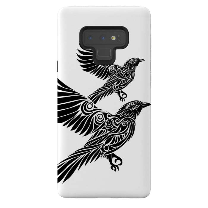 Galaxy Note 9 StrongFit Crow flying tribal by Alberto